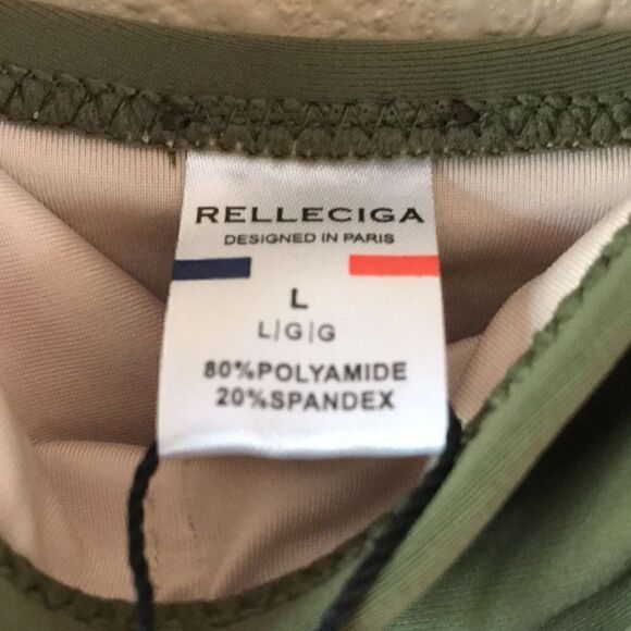 NEW Relleciga Made In Paris Olive Green Swimsuit - Picture 5 of 7